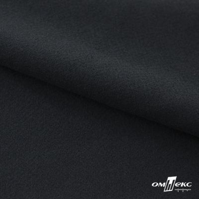Трикотажное полотно "Капри" 100% полиэстр, 152см, 320 г/м2, чёрный, м - купить в Уфе. Цена 374 руб.