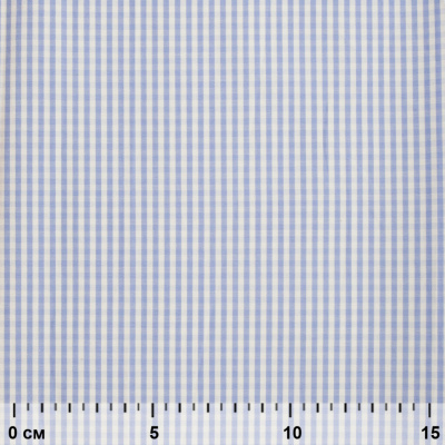 Ткань сорочечная Клетка Виши, 115 г/м2, 58% пэ,42% хл, шир.150 см, цв.2-голубой, (арт.111) - купить в Уфе. Цена 306.69 руб.