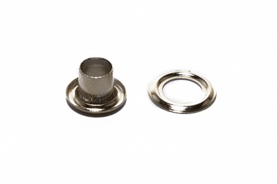Люверсы металлические "ОмТекс", блочка/кольцо, (3 мм) - цв.никель - купить в Уфе. Цена: 0.18 руб.