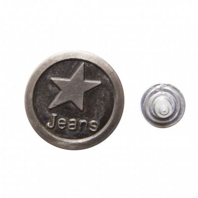 Пуговица джинсовая металлическая, 15 мм, в ассортименте - купить в Уфе. Цена: 1.62 руб.