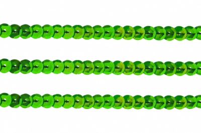 Пайетки "ОмТекс" на нитях, CREAM, 6 мм С / упак.73+/-1м, цв. 94 - зеленый - купить в Уфе. Цена: 297.48 руб.