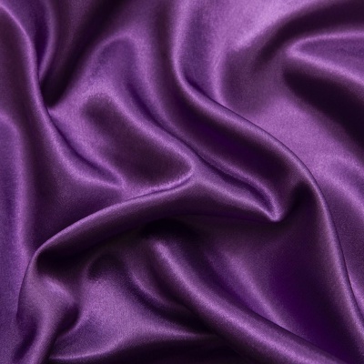 Поли креп-сатин 19-3536, 125 (+/-5) гр/м2, шир.150см, цвет фиолетовый - купить в Уфе. Цена 155.57 руб.