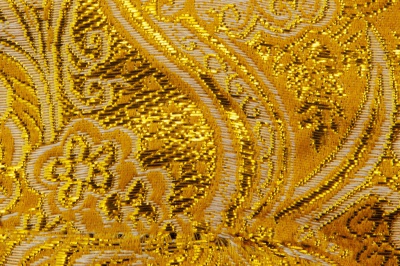Ткань костюмная жаккард №12, 140 гр/м2, шир.150см, цвет жёлтый - купить в Уфе. Цена 383.29 руб.