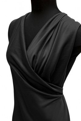 Трикотаж "Grange" BLACK 1# (2,38м/кг), 280 гр/м2, шир.150 см, цвет чёрно-серый - купить в Уфе. Цена 870.01 руб.