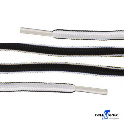 Шнурки #4-27, круглые 130 см, двухцветные (черно/белый) - купить в Уфе. Цена: 47.04 руб.