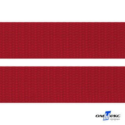 Красный- цв.171 -Текстильная лента-стропа 550 гр/м2 ,100% пэ шир.20 мм (боб.50+/-1 м) - купить в Уфе. Цена: 318.85 руб.