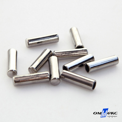 06033-Наконечник для шнура металл, отв. 4 мм, цв. никель - купить в Уфе. Цена: 6.08 руб.