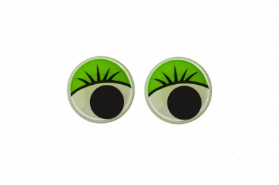 Глазки для игрушек, круглые, с бегающими зрачками, 10 мм/упак.50+/-2 шт, цв. -зеленый - купить в Уфе. Цена: 71.20 руб.