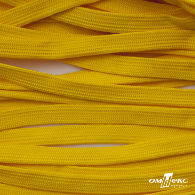 Шнур плетеный (плоский) d-12 мм, (уп.90+/-1м), 100% полиэстер, цв.269 - жёлтый - купить в Уфе. Цена: 8.62 руб.