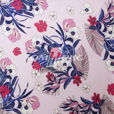 Плательная ткань "Фламенко" 18.1, 80 гр/м2, шир.150 см, принт растительный - купить в Уфе. Цена 239.03 руб.