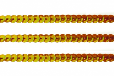 Пайетки "ОмТекс" на нитях, CREAM, 6 мм С / упак.73+/-1м, цв. 88 - оранжевый - купить в Уфе. Цена: 300.55 руб.