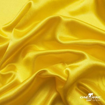 Поли креп-сатин 12-0643, 125 (+/-5) гр/м2, шир.150см, цвет жёлтый - купить в Уфе. Цена 155.57 руб.