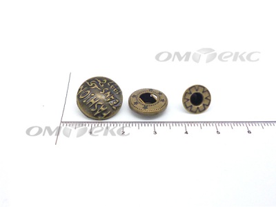 Кнопки металл 15 мм альфа антик с рис.№3  - купить в Уфе. Цена: 2.90 руб.