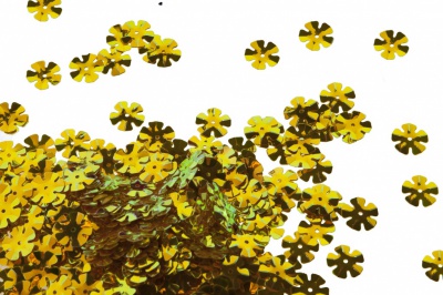 Пайетки "ОмТекс" россыпью,DOUBLE SIDED GOLD,цветок 14 мм/упак.50 гр, цв. 0460-золото - купить в Уфе. Цена: 80.12 руб.
