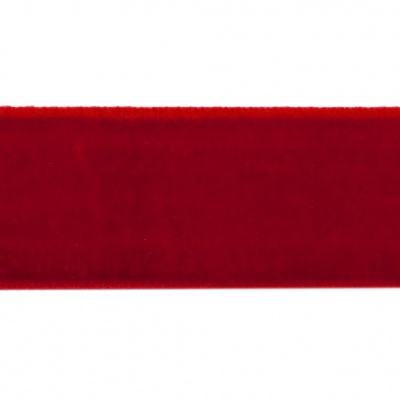 Лента бархатная нейлон, шир.25 мм, (упак. 45,7м), цв.45-красный - купить в Уфе. Цена: 981.09 руб.