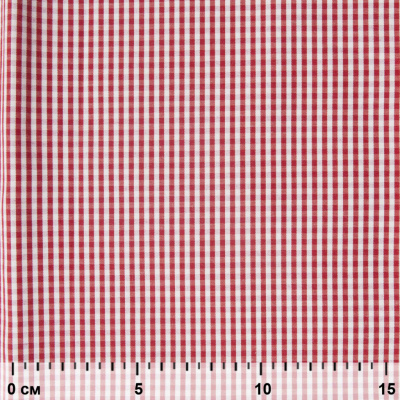 Ткань сорочечная Клетка Виши, 115 г/м2, 58% пэ,42% хл, шир.150 см, цв.5-красный, (арт.111) - купить в Уфе. Цена 306.69 руб.