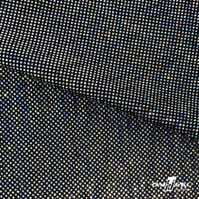 Трикотажное полотно голограмма, шир.140 см, #601-хамелеон чёрный - купить в Уфе. Цена 452.76 руб.