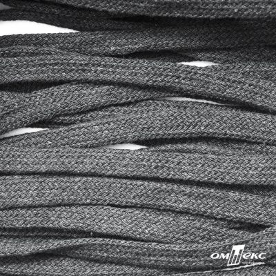 Шнур плетеный d-8 мм плоский, 70% хлопок 30% полиэстер, уп.85+/-1 м, цв.1027-серый - купить в Уфе. Цена: 735 руб.