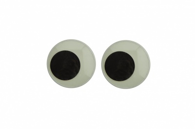 Глазки для игрушек, круглые, с бегающими зрачками, 18 мм/упак.20+/-2 шт, цв. -черно-белые - купить в Уфе. Цена: 25.40 руб.