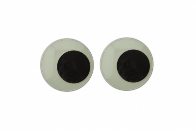 Глазки для игрушек, круглые, с бегающими зрачками, 24 мм/упак.50+/-2 шт, цв. -черно-белые - купить в Уфе. Цена: 60.32 руб.
