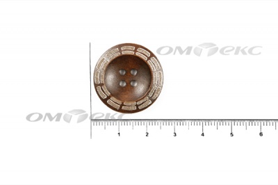 Пуговица деревянная круглая №53 (25мм) - купить в Уфе. Цена: 3.68 руб.