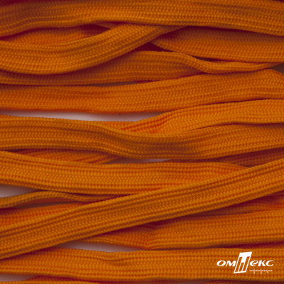 Шнур плетеный (плоский) d-12 мм, (уп.90+/-1м), 100% полиэстер, цв.267 - оранжевый - купить в Уфе. Цена: 8.62 руб.