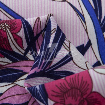 Плательная ткань "Фламенко" 18.1, 80 гр/м2, шир.150 см, принт растительный - купить в Уфе. Цена 239.03 руб.