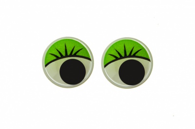 Глазки для игрушек, круглые, с бегающими зрачками, 12 мм/упак.50+/-2 шт, цв. -зеленый - купить в Уфе. Цена: 95.04 руб.