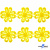Кружево гипюр "Ромашка" 0575-1169, шир. 25 мм/уп.13,7 м, цвет 8208-жёлтый - купить в Уфе. Цена: 289.76 руб.