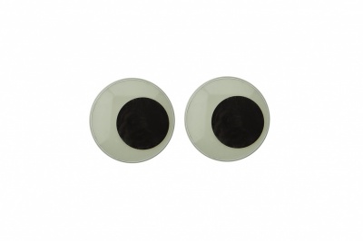 Глазки для игрушек, круглые, с бегающими зрачками, 15 мм/упак.50+/-2 шт, цв. -черно-белые - купить в Уфе. Цена: 46.92 руб.