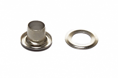 Люверсы металлические "ОмТекс", блочка/кольцо, (4 мм) - цв.никель - купить в Уфе. Цена: 0.24 руб.