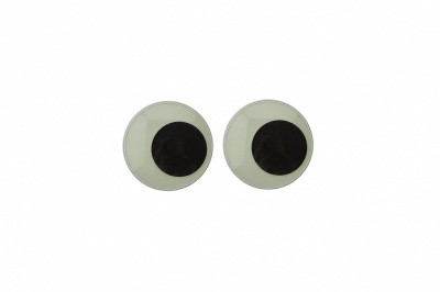Глазки для игрушек, круглые, с бегающими зрачками, 8 мм/упак.100+/-2 шт, цв. -черно-белые - купить в Уфе. Цена: 28.86 руб.