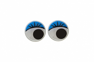 Глазки для игрушек, круглые, с бегающими зрачками, 8 мм/упак.50+/-2 шт, цв. -синий - купить в Уфе. Цена: 59.05 руб.