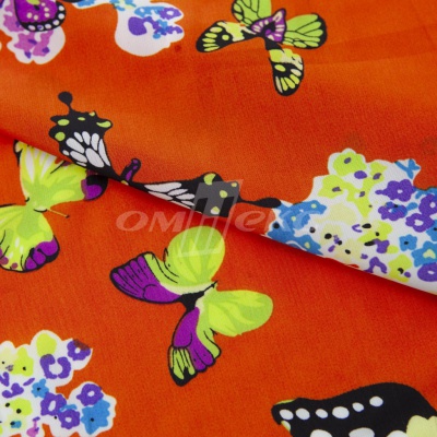Плательная ткань "Софи" 7.1, 75 гр/м2, шир.150 см, принт бабочки - купить в Уфе. Цена 241.49 руб.