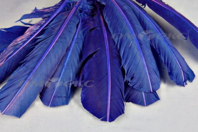 Декоративный Пучок из перьев, перо 23см/синий - купить в Уфе. Цена: 12.34 руб.